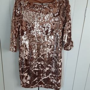 Brand new sequence rose gold dress. Never worn